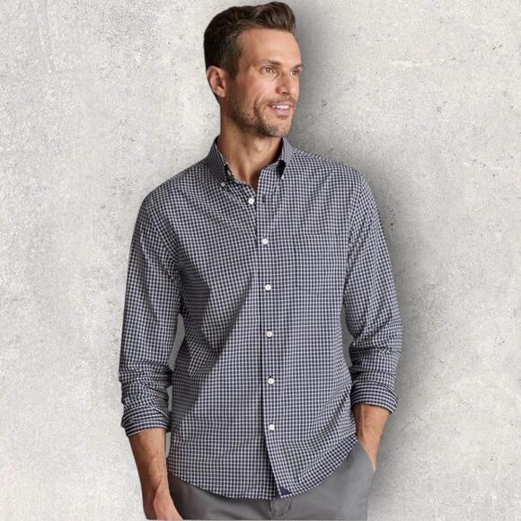 UNTUCKit Augustus Men’s XXL Shirt Blue White Check Long Sleeve Button Collar - Picture 1 of 7